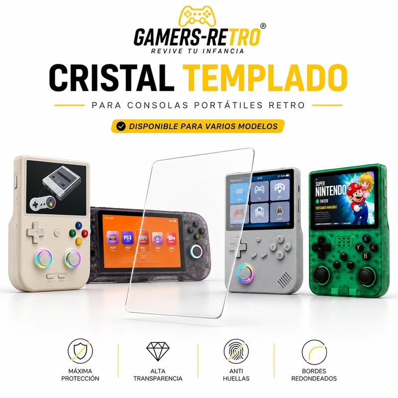 Cristal templado para consolas portátiles retro